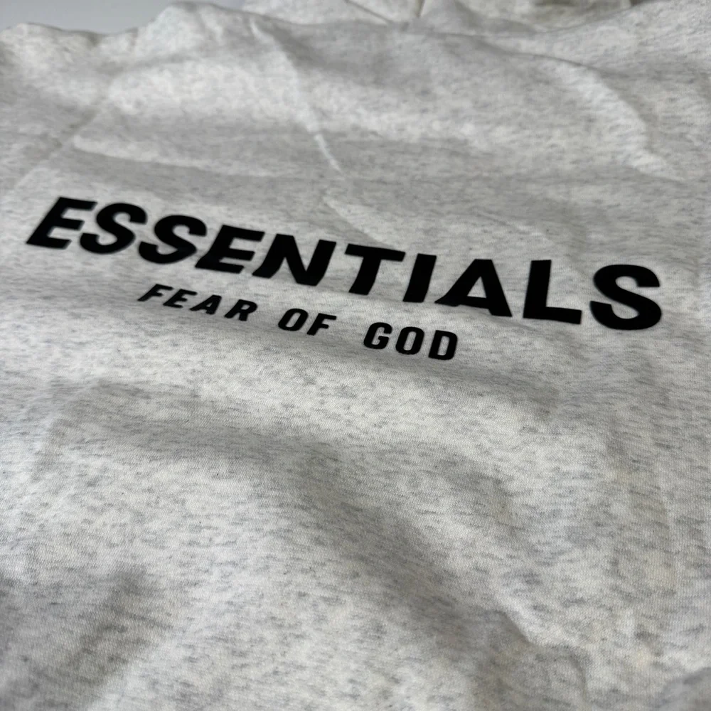 Fear of God Essentials Hoodie Light Gray Pullover Mens Womens Unisex - Picture 5 of 6